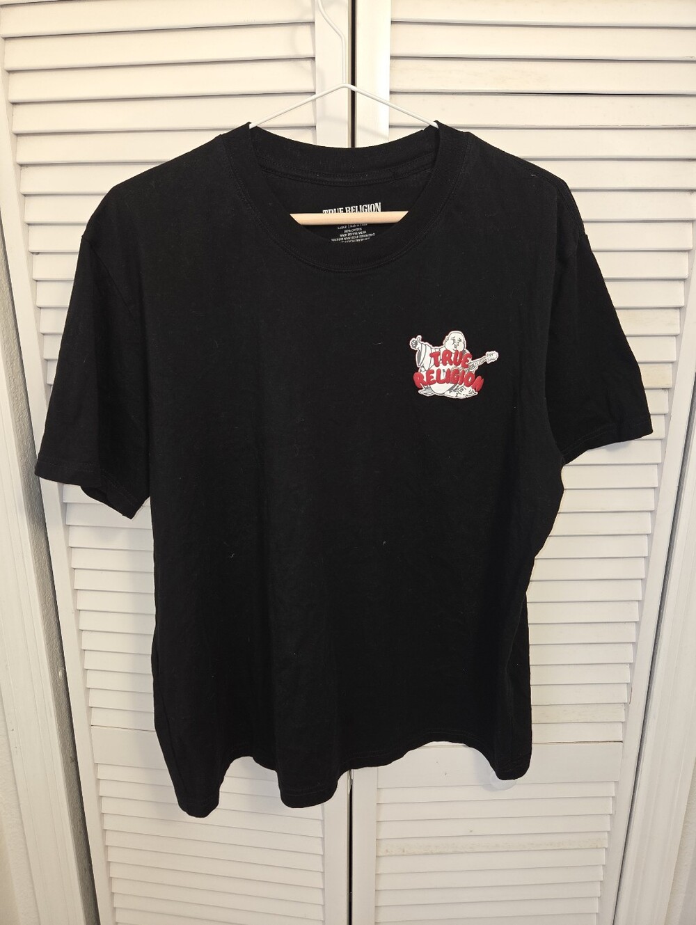 True Religion Men's Black Short Sleeve Logo Tee